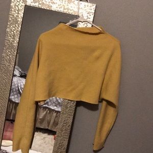 yellow crop top sweater